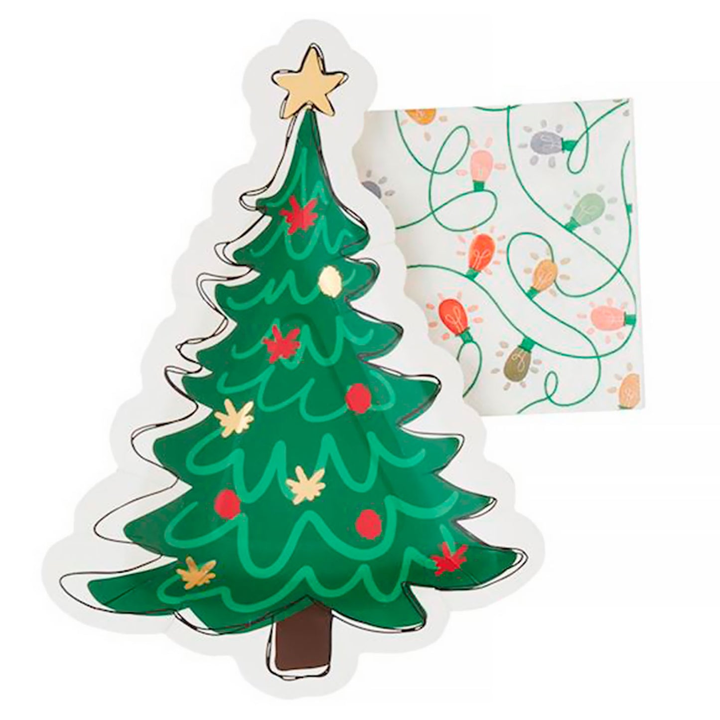 Christmas Tree Paper Plate & Napkin Set