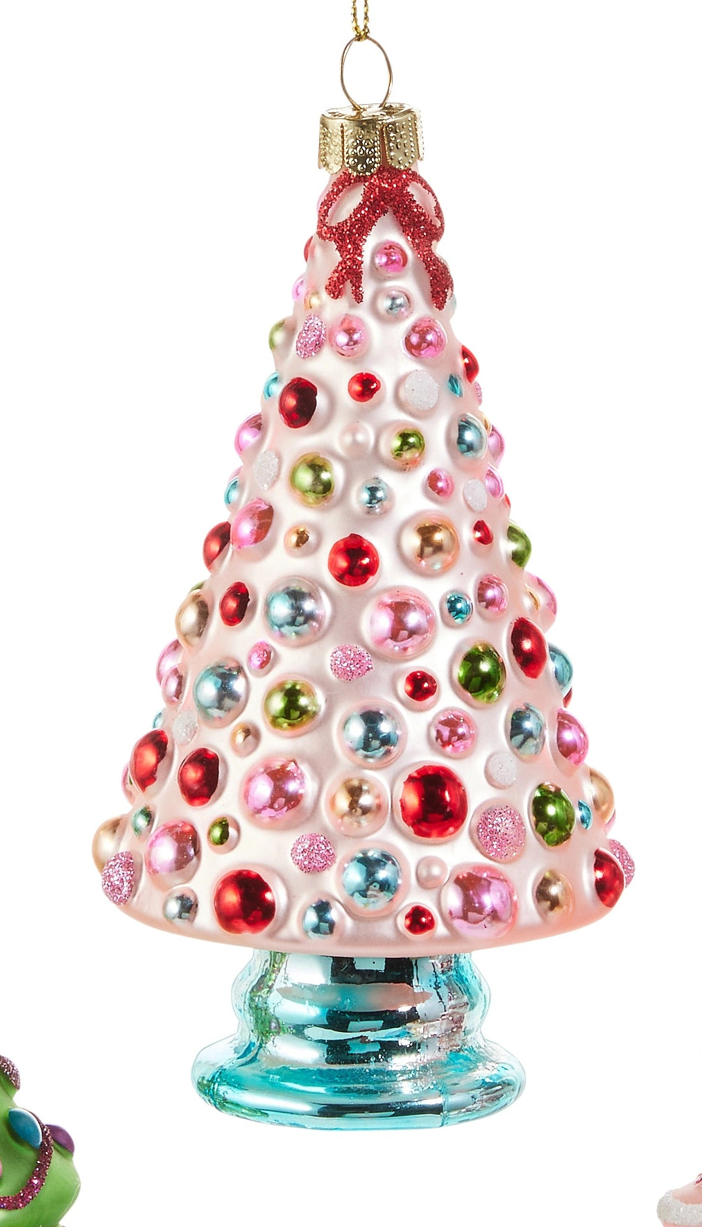 Blushing Tree Ornaments- Green, Pink w/Orn., Pink w/Bows