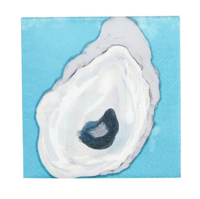 Single Oyster, Blue Cocktail Napkins