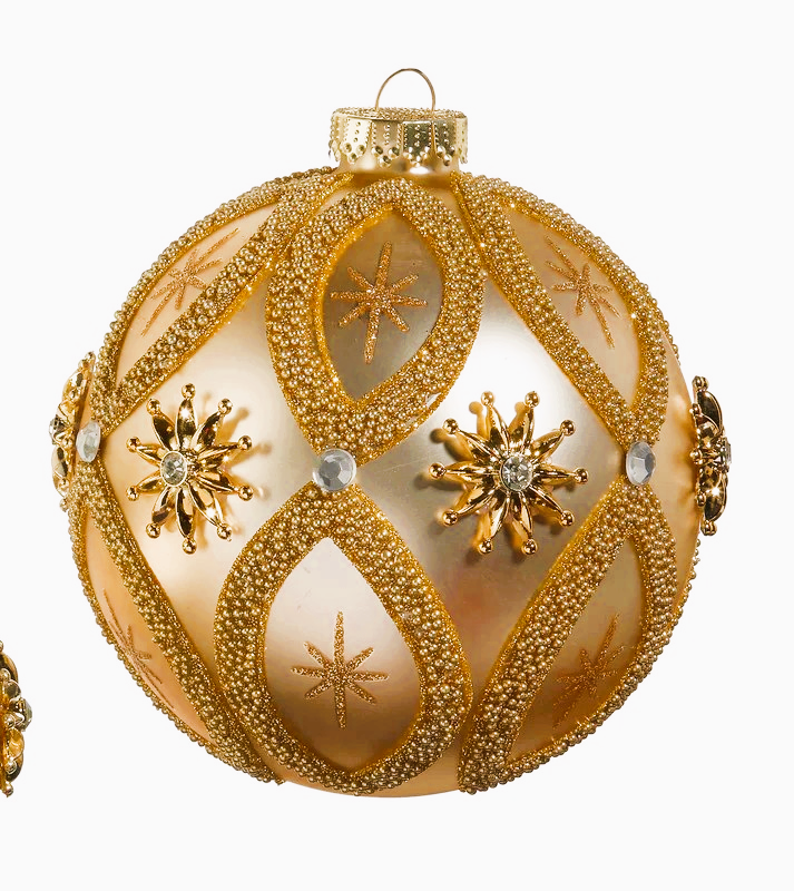 Jewel & Star Embellished Ornaments- Shiny, Matte