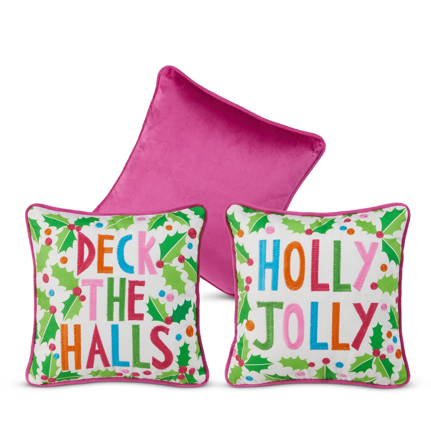 Christmas Spirit Pillows- Deck the Halls, Holly Jolly