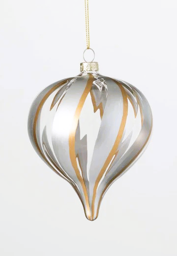 Silver Gold Striped Ornament