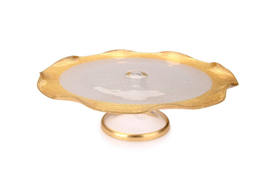 12" Cake Stand with Gold Border