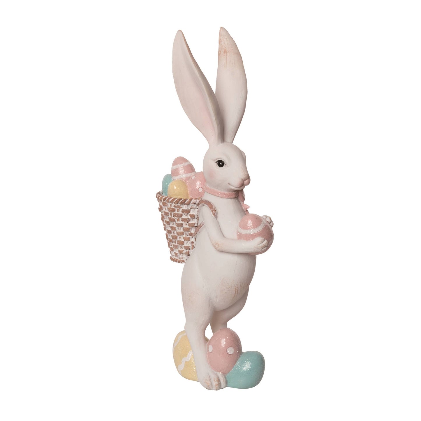 Resin 16.25" White Easter Elegant Bunny Decor