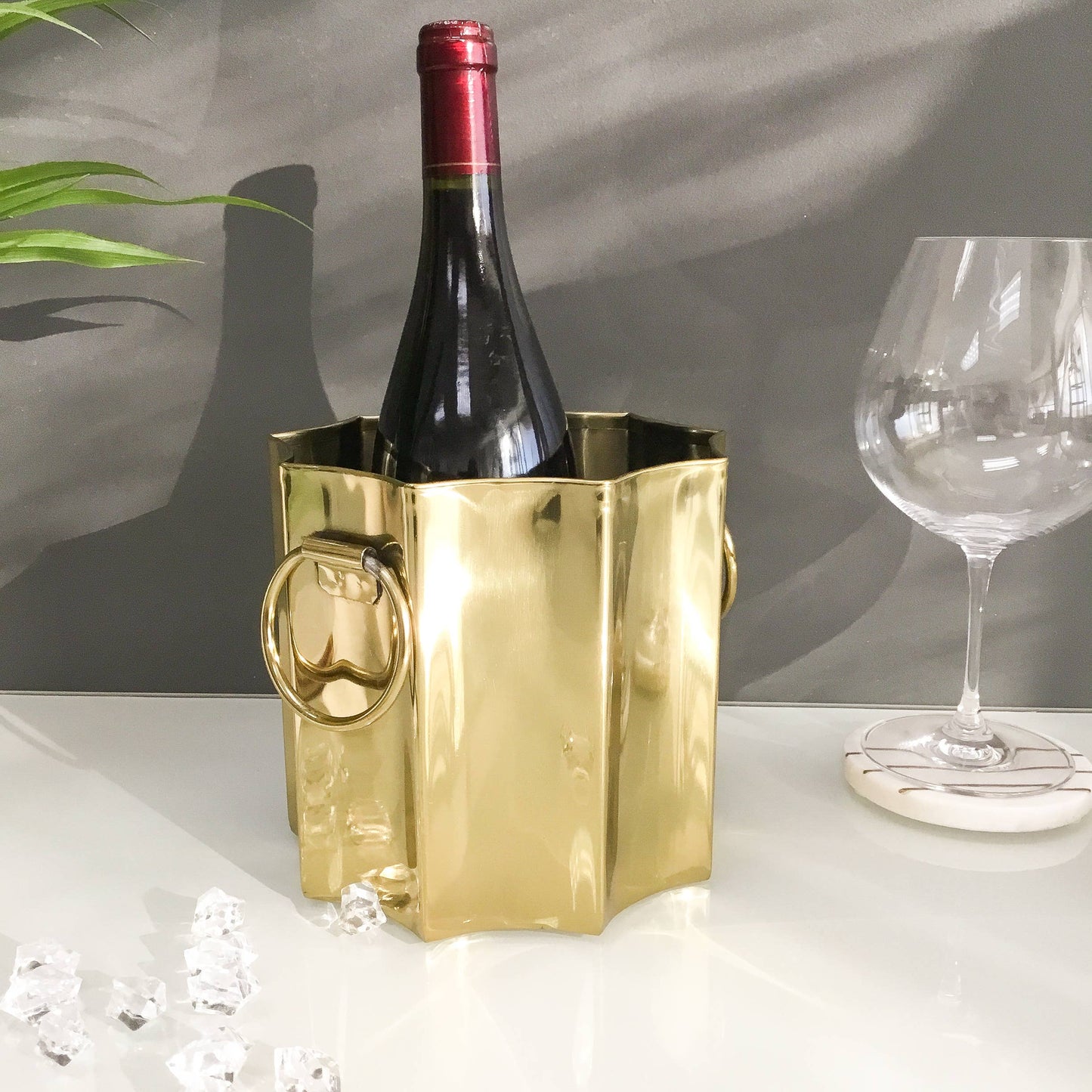 Polished Gold Wine Cooler