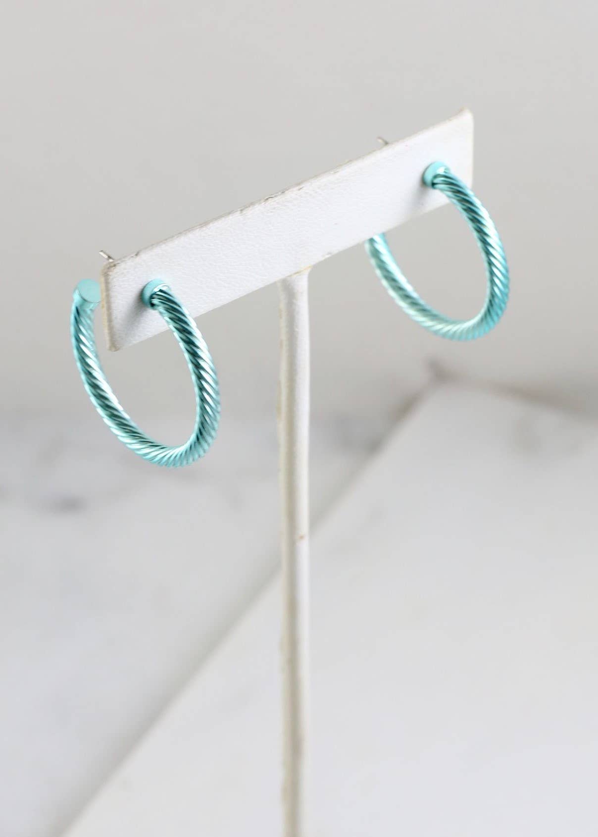 Bryce Cable Hoop Earring In Turquoise