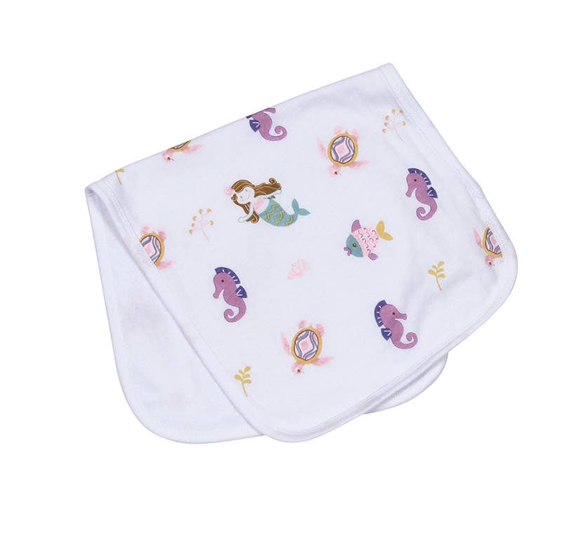 Pink Sea Life Burp Cloth