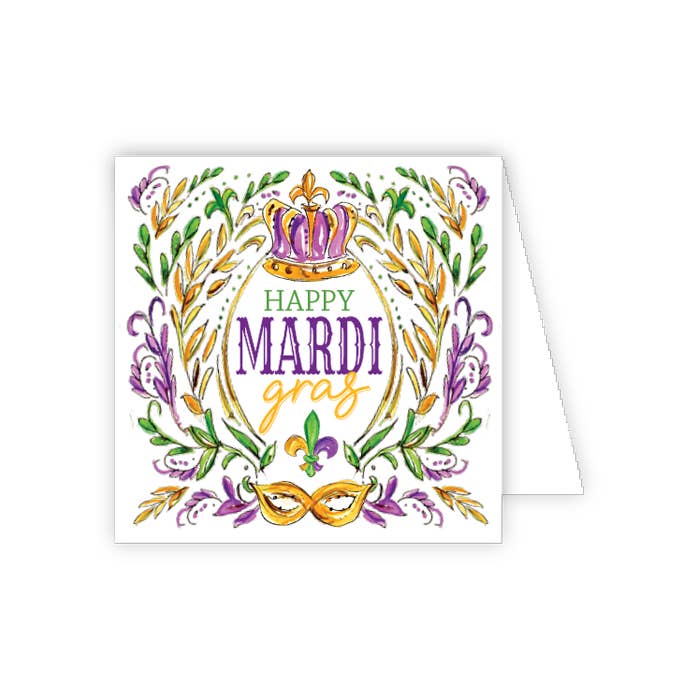 Happy Mardi Gras Crown Enclosure Card