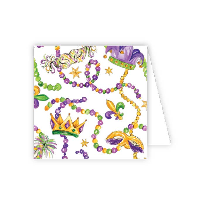 Mardi Gras Beads Enclosure Card