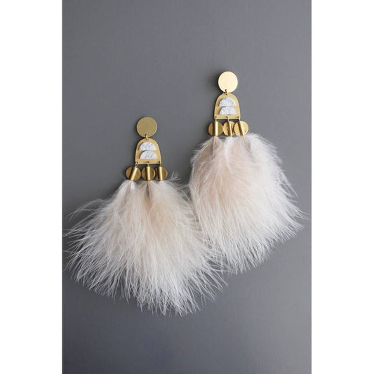 Gold Feathered Earrings