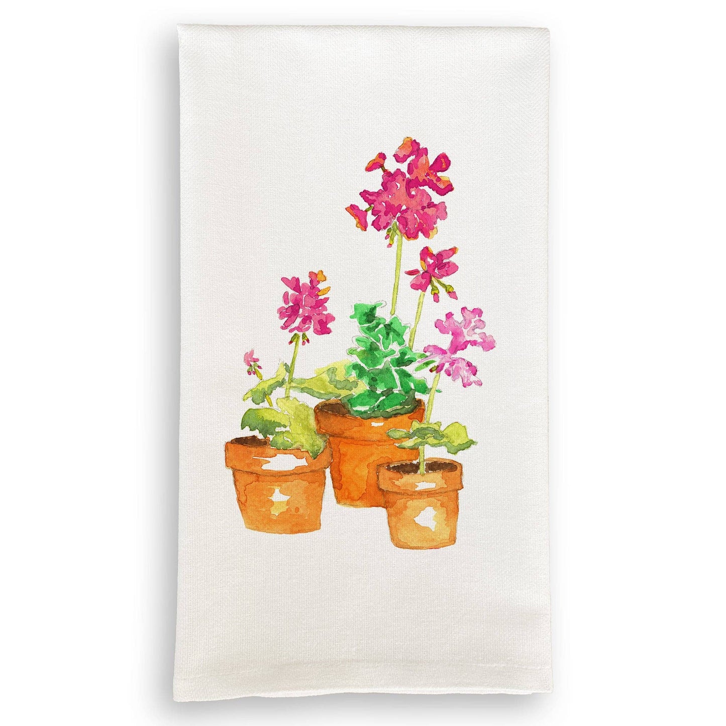 Pink Geranium Tea Towel