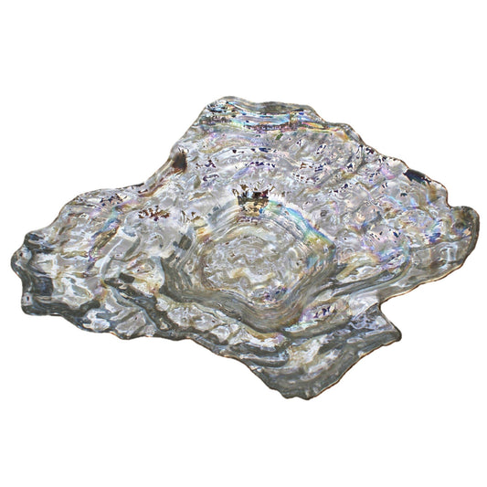Oyster Glass Centerpiece Bowl In Lucid