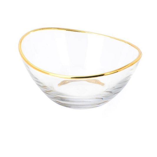 Glass Serving Bowl With 14k Gold Rim