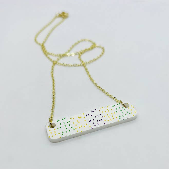 FINAL SALE Mardi Gras Dot Bar Necklace