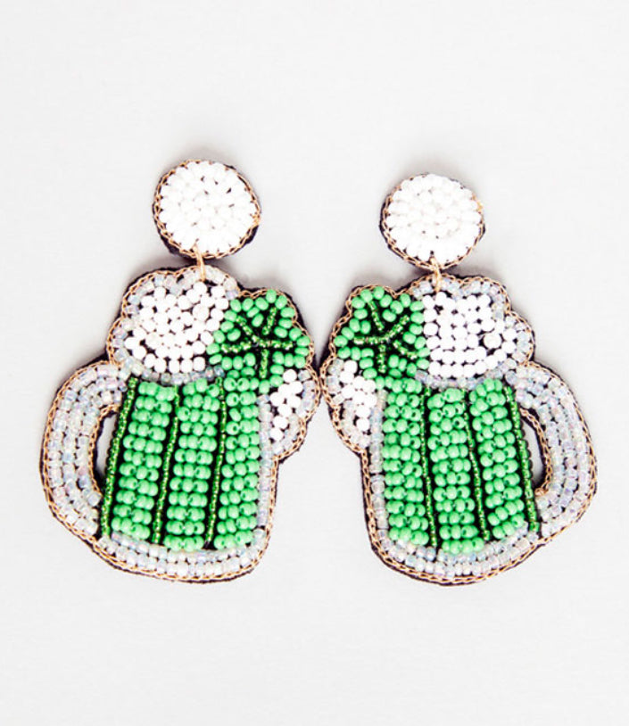 St. Patrick’s Green Beer Earrings