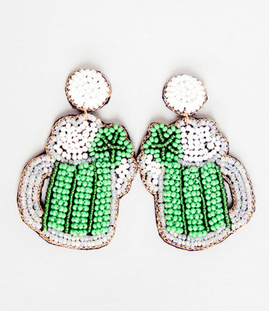 St. Patrick’s Green Beer Earrings