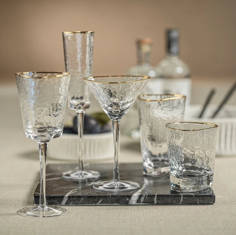 Aperitivo Clear Gold Rimmed Glasses