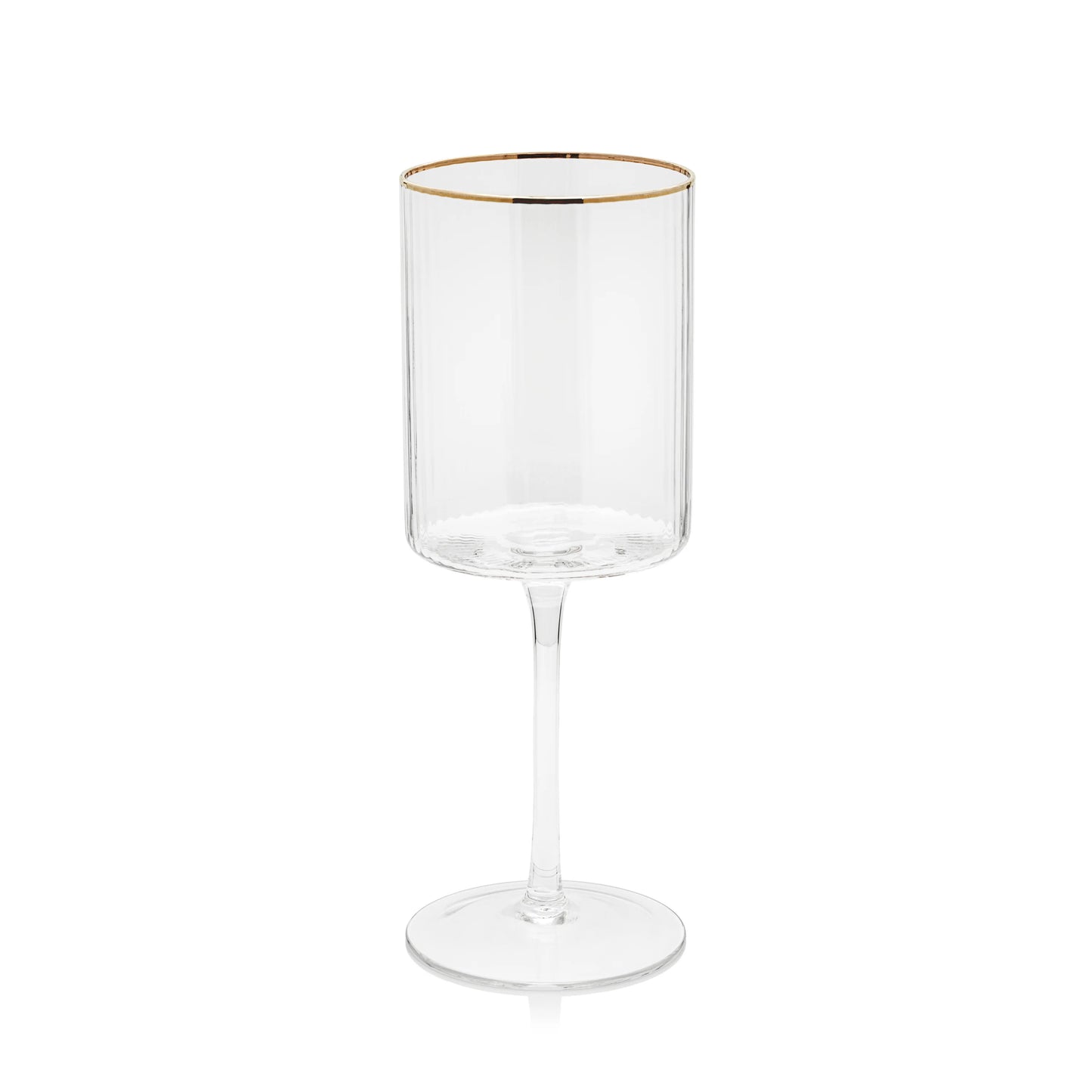 Optic Wine Glasses With Gold Rim