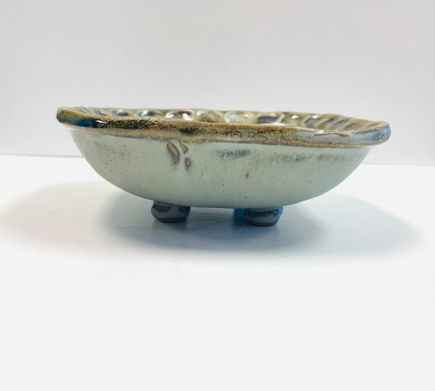 FP Small Square Footed Bowl in River Rock