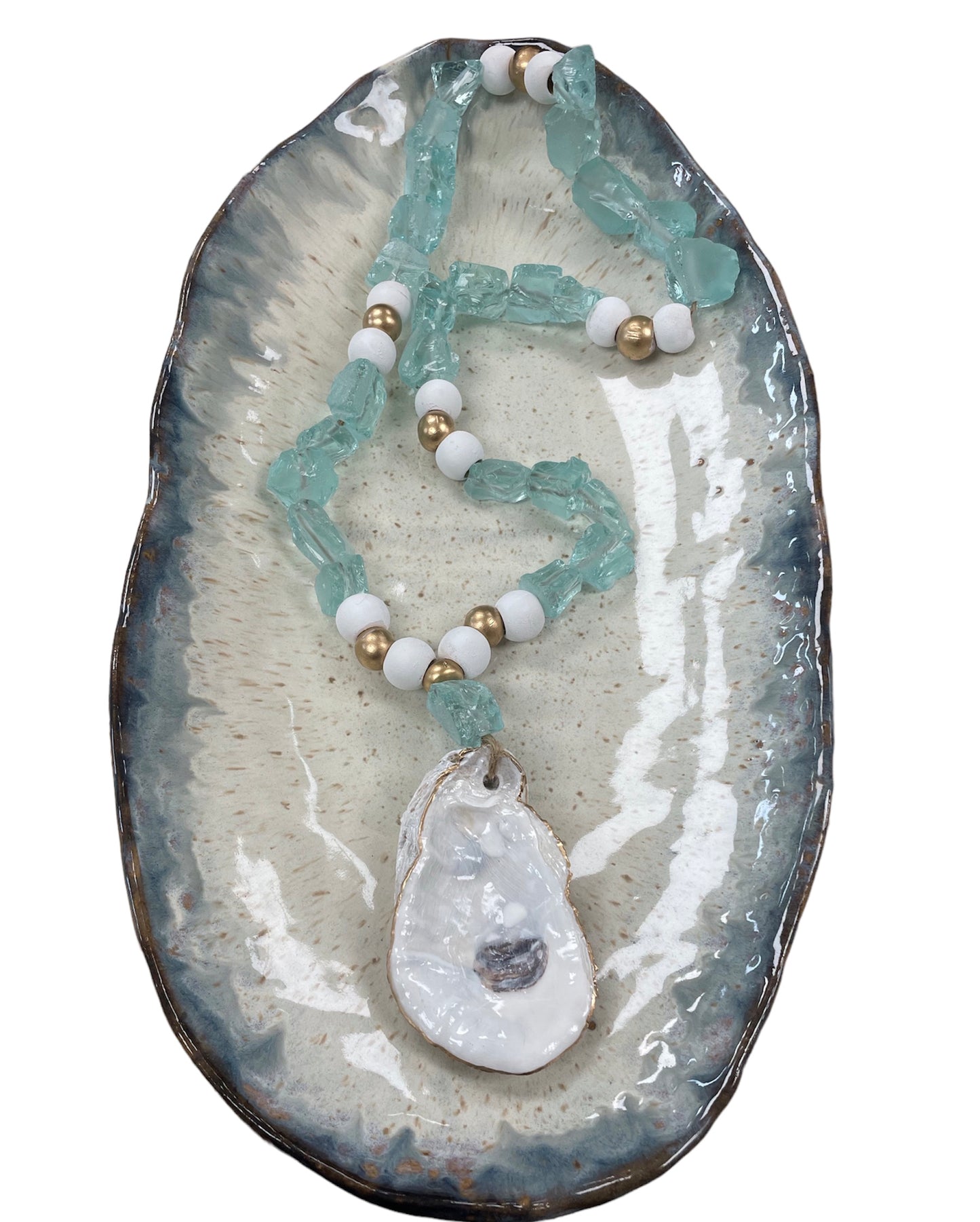 Aquamarine Oyster Rosary