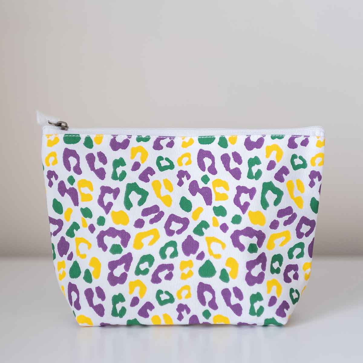 Mardi Gras Leopard Cosmetic Bag