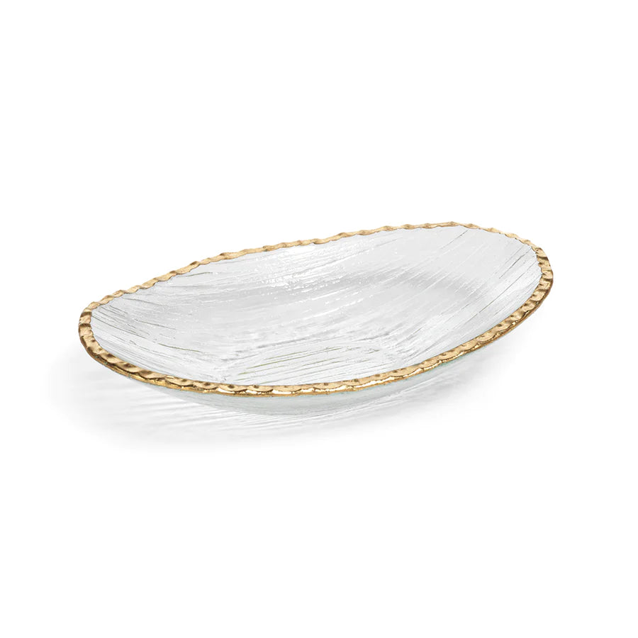 Large Gold Edge Oval Bowl