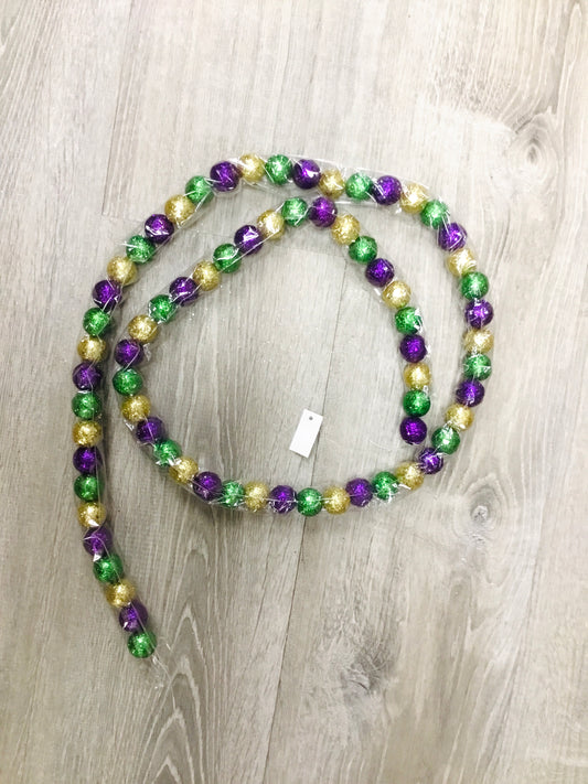 Mardi Gras Glittered Ball Garland