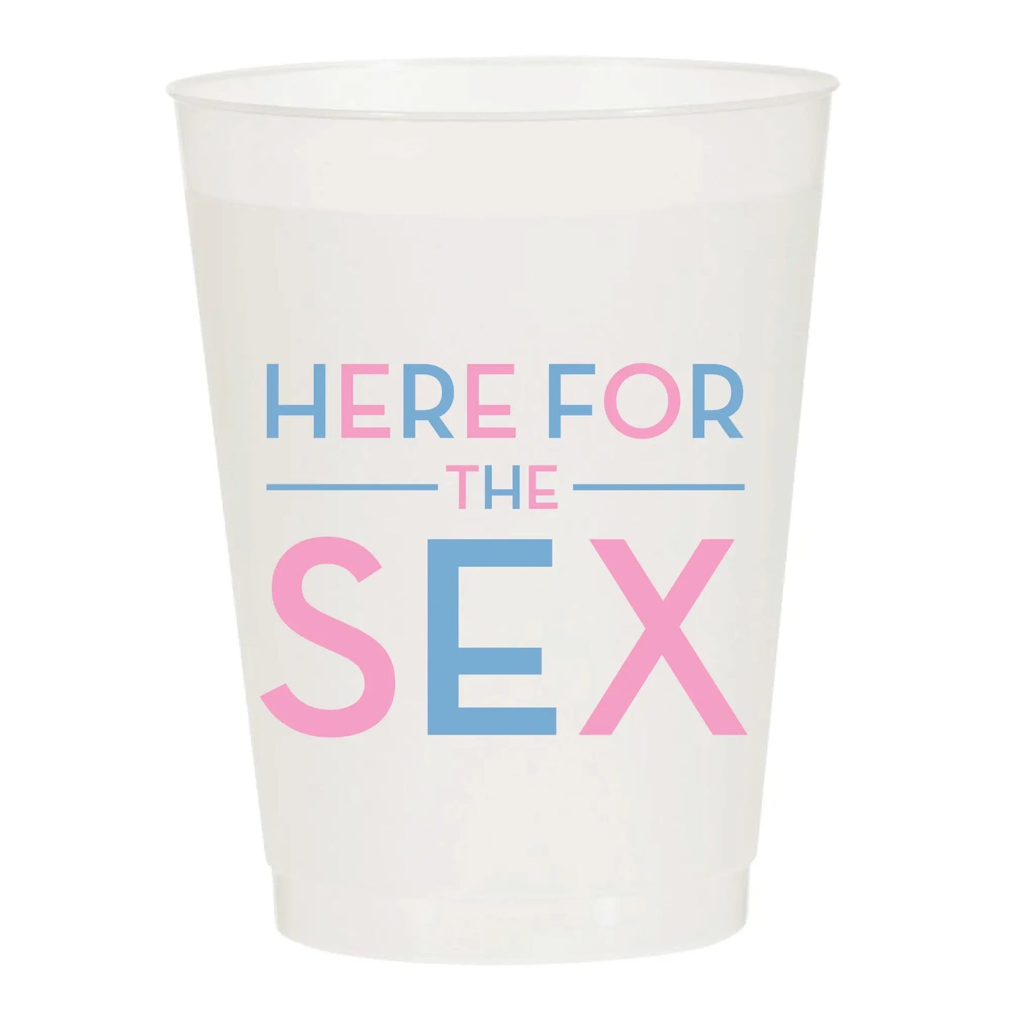 Here For The Sex Gender Reveal Set Of 10 Plastic Cups