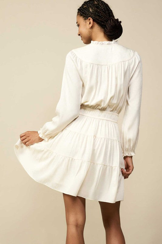 FINAL SALE Ivory Long Sleeve Mini Dress