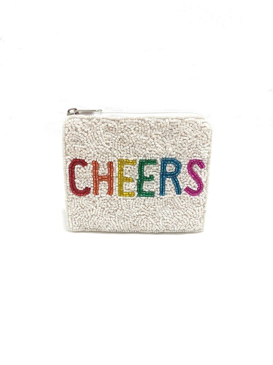FINAL SALE Cheers Beaded Coin Purse