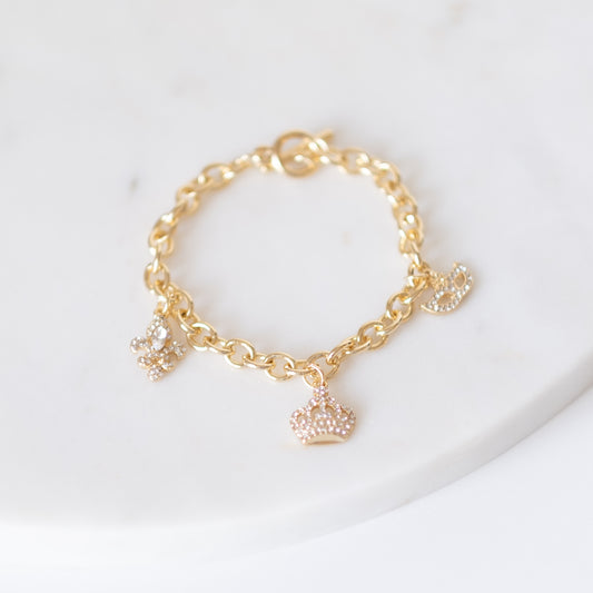 Gold Mardi Gras Charm Bracelet