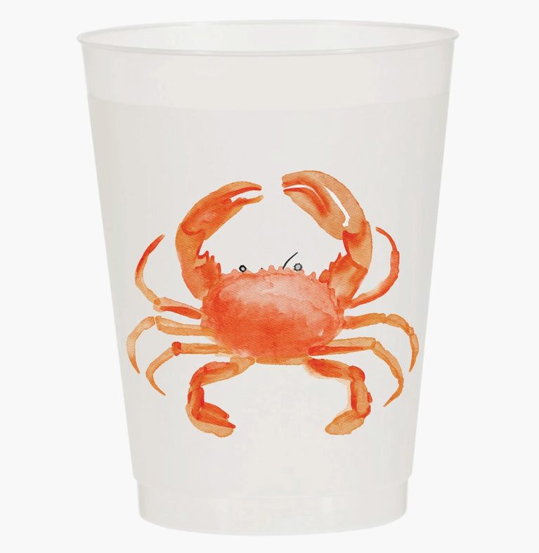 Red Crab Set of 10 Plastic Cups