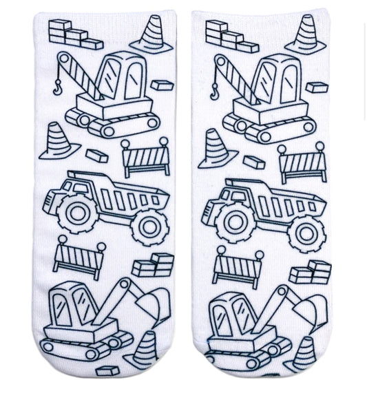 Tractor Zone Coloring Socks