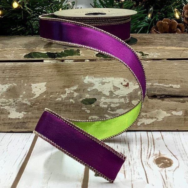 Apple & Purple Taffeta Ribbon