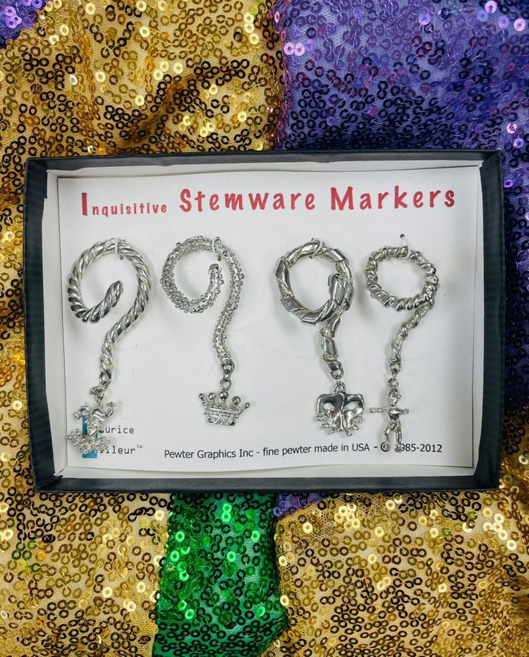 Maurice Milleur Mardi Gras Wine Stem Markers