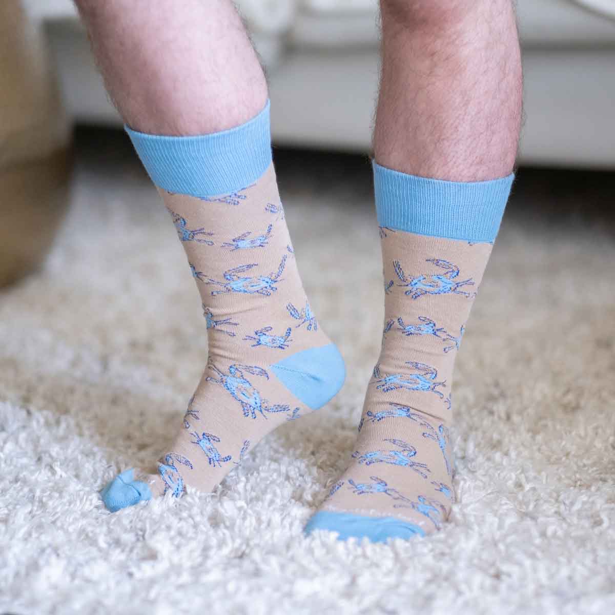 Men's Blue Crab Socks