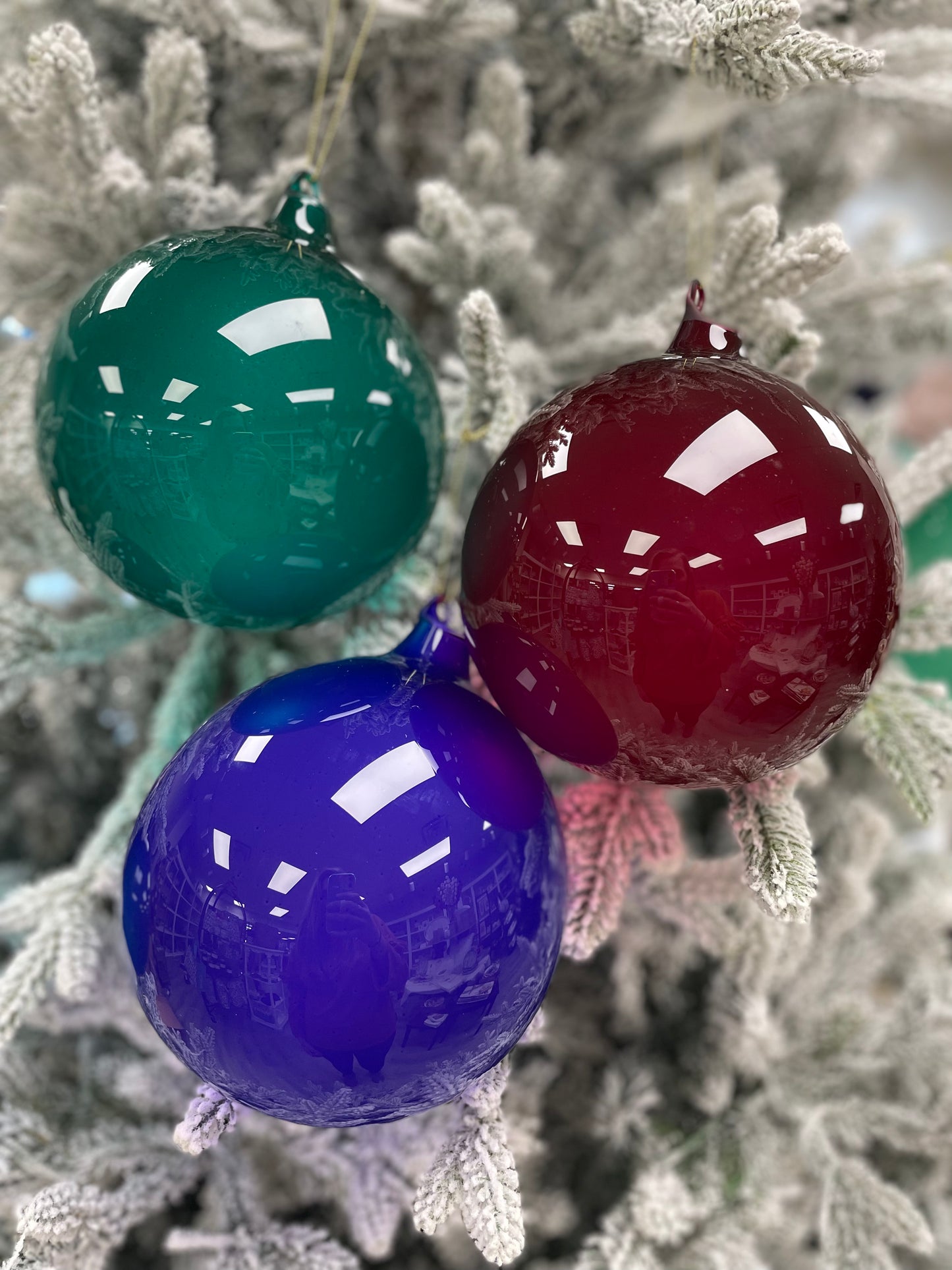 150mm Bubblegum Glass Ornaments