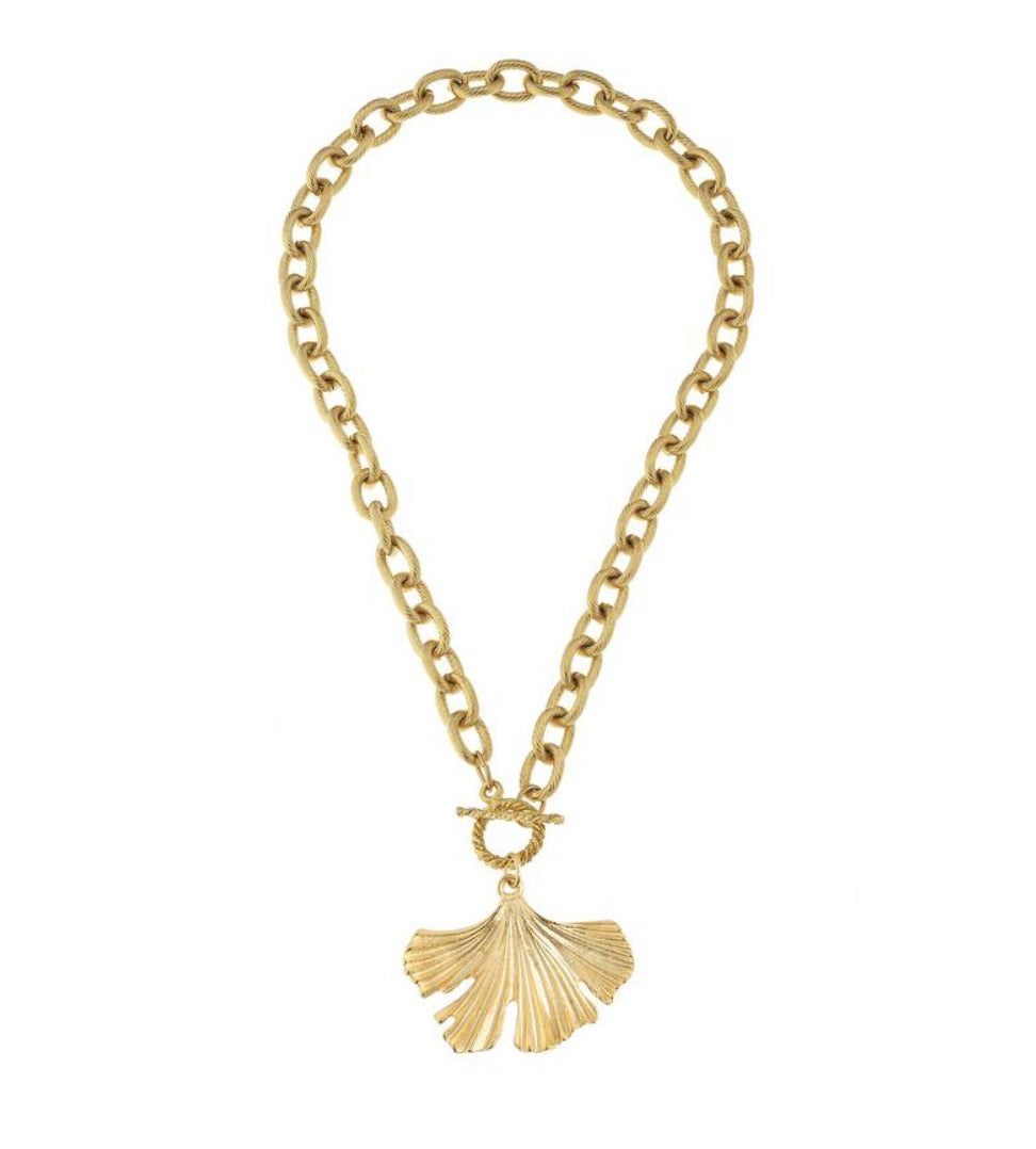 SS Ginkgo Toggle Necklace