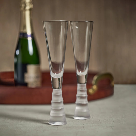Frosted Bamboo Champagne Glasses