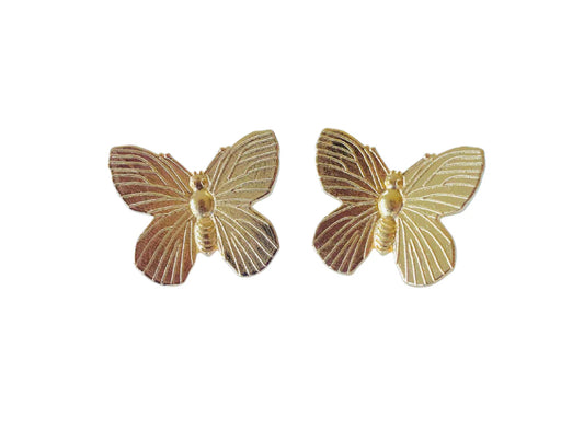 FINAL SALE The Pink Reef- Butterfly Earrings In Gold