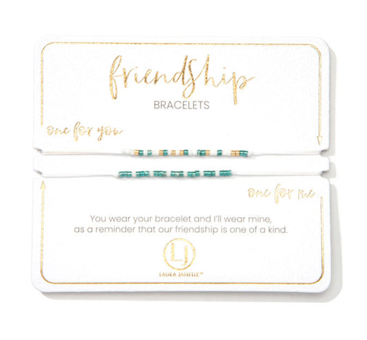 Friendship Bracelets In White With Blue