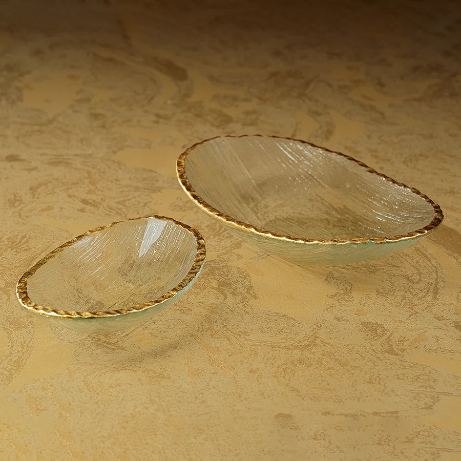 Large Gold Edge Oval Bowl