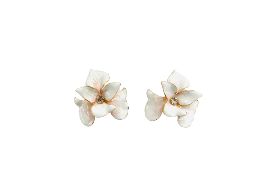 Orchid Stud Earrings In Pale Pink