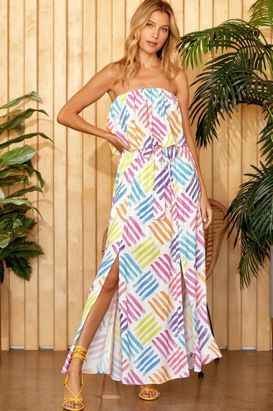 FINAL SALE Woven Print Maxi Dress
