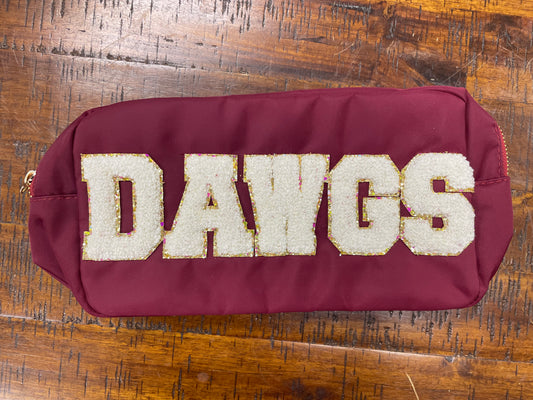 DAWGS White Letter Zip Pouch