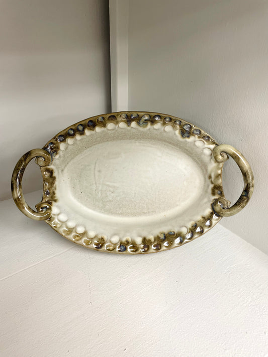 FP Large Handled Oval Casserole Dish in Ivory Linen
