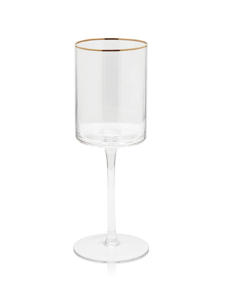 Optic Wine Glasses With Gold Rim