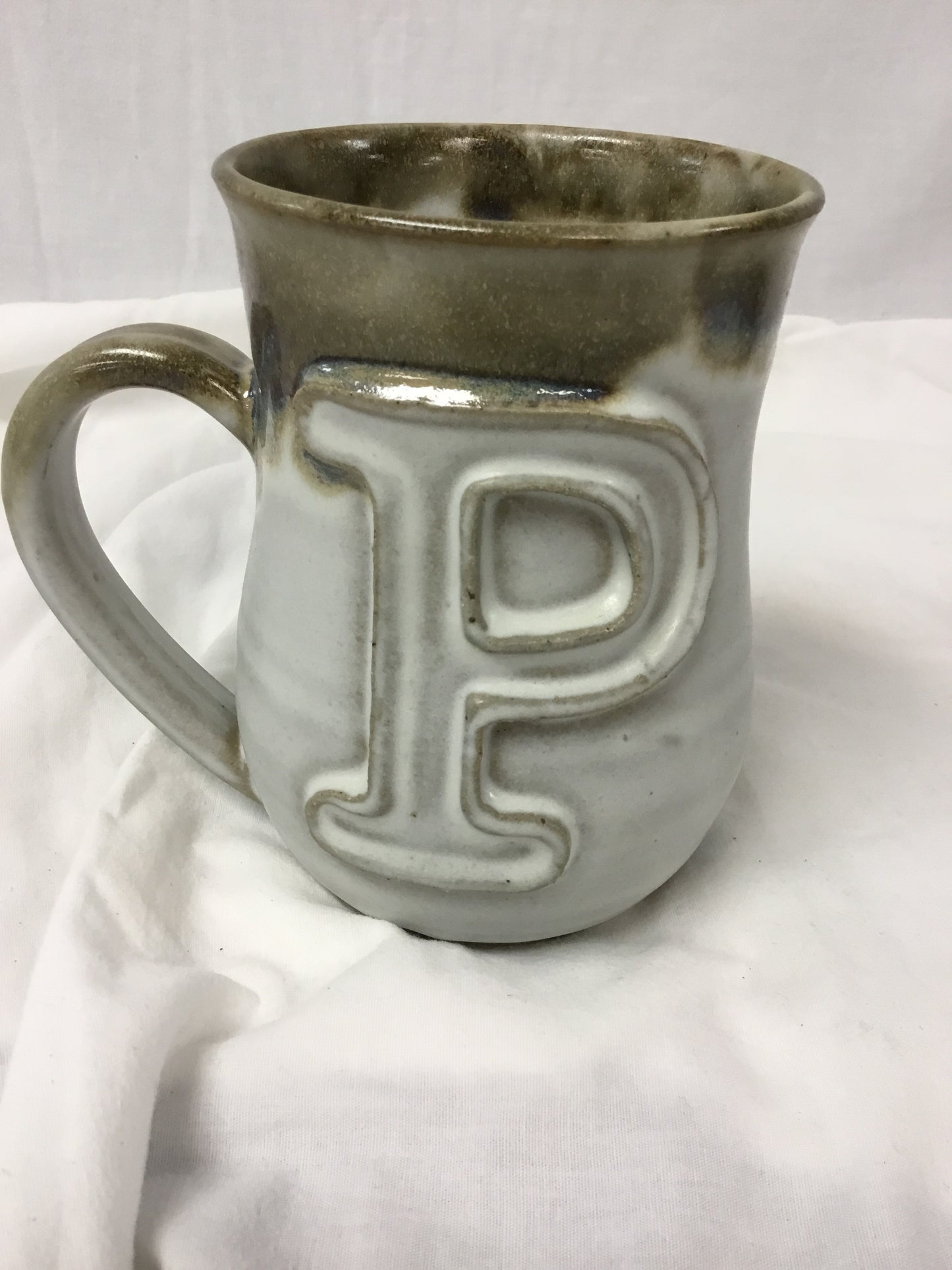 FP Initial Mugs in Ivory Linen