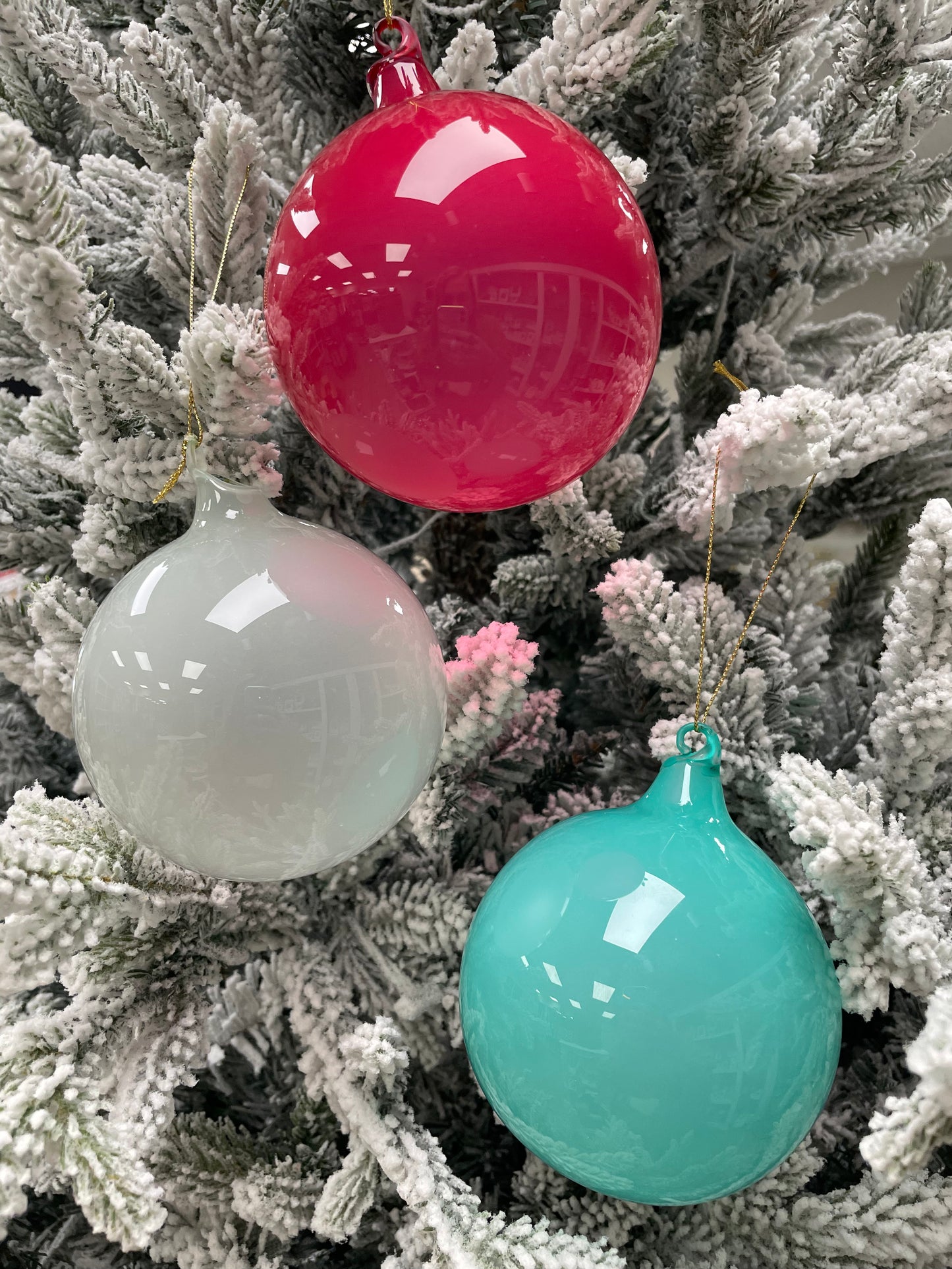 100mm Bubblegum Glass Ornaments
