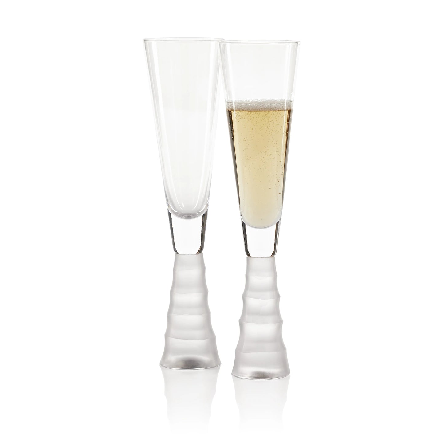 Frosted Bamboo Champagne Glasses